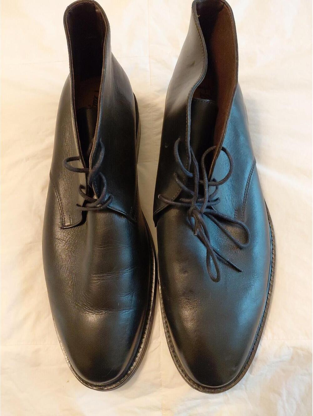 Flag Ltd Chelsea Chukka Boots Mens Size 12 M Black Leather Lace Up Likenew